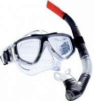 маска+трубка wave diving mask and snorkel set silicone ms-1359s40 black