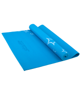 коврик для йоги fm-102, pvc, 173x61x0,5 см, с рисунком, синий