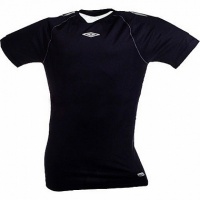 термофутболка umbro men's poly s/s jersey тренировочная (218) чер/сереб.